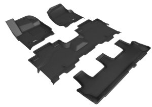 Ford Expedition Floor Mats - Front + Rear - 3D MAXpider - Kagu - Black - `18-`24 Ford Expedition Floor Mats - Front + Rear - 3D MAXpider - Kagu - Black - `18-`24